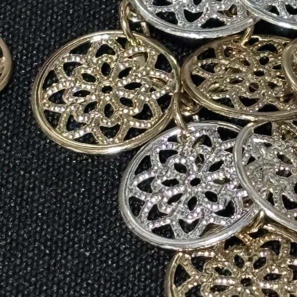 Elegant Gold and Silver Dangle Earrings - Picture 8 of 8